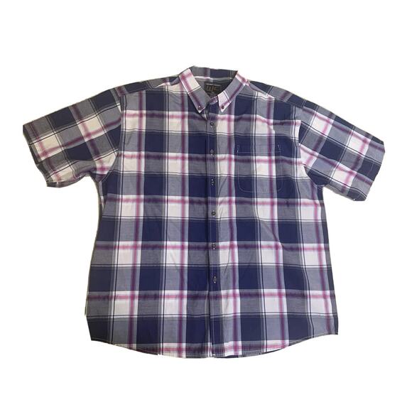 Walnut Creek Shirt Adult 2XL Collared Button Up Plaid Short Sleeve Mens Shirt - Picture 4 of 9